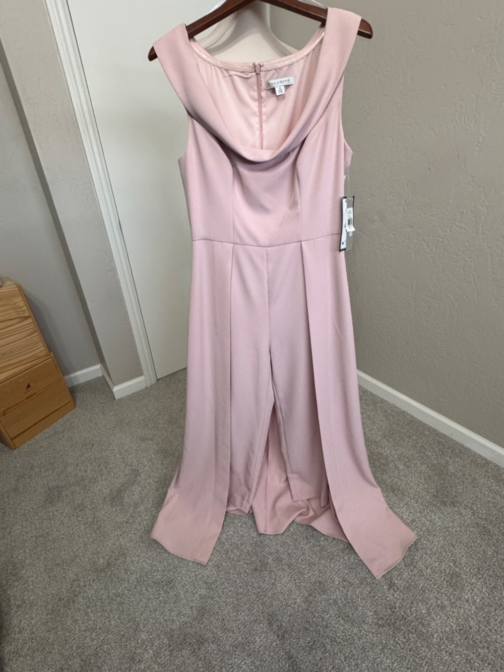 NWT Kay Unger Pink Walk Through Jumpsuit Gown Size 12 Macy’s Formal